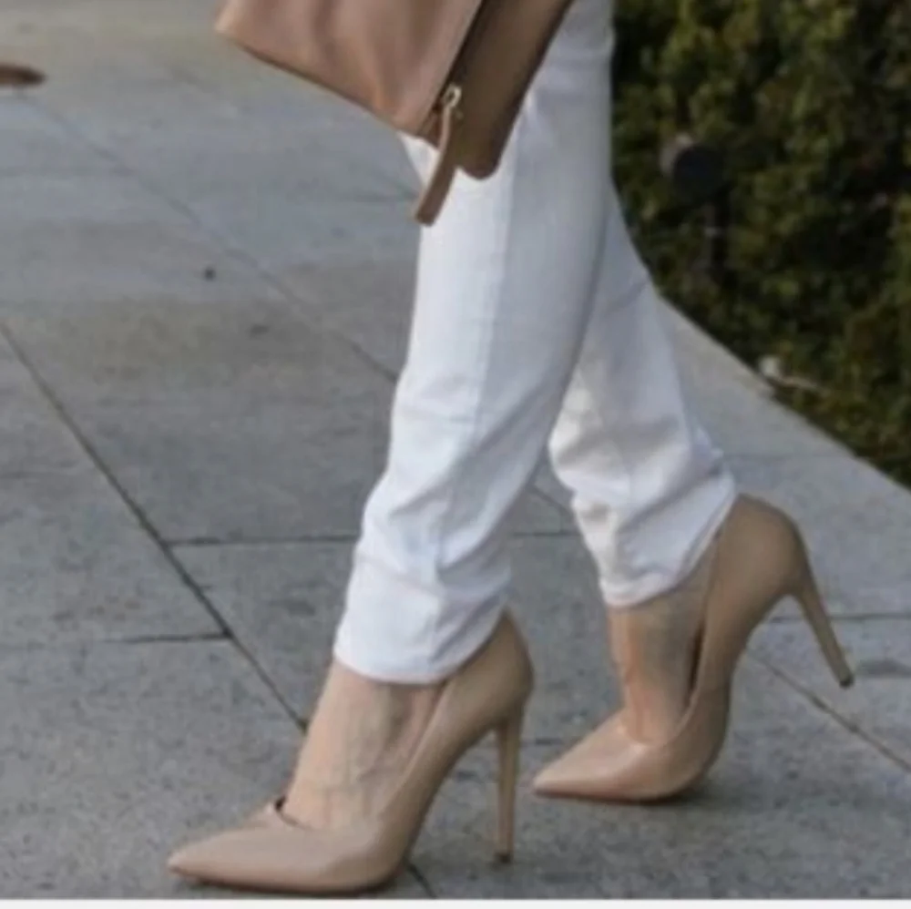 Steve Madden Klory Nude Patent Pointed Toe Stiletto Pump Heels Size 9.5 - Picture 10 of 10